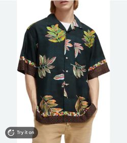 Men’s Scotch & Soda Floral Short Sleeve Button Up Shirt