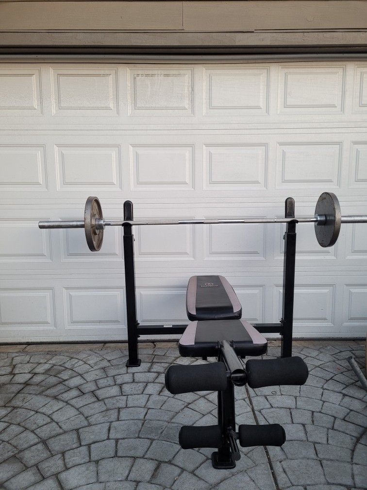 Olympic bench press n weights 