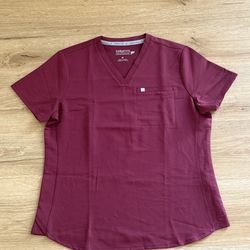FABLETICS  burgundy scrub top- Medium