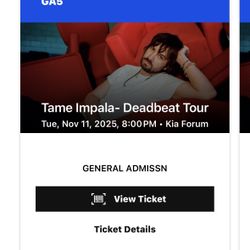 Tame Impala 2 Tickets