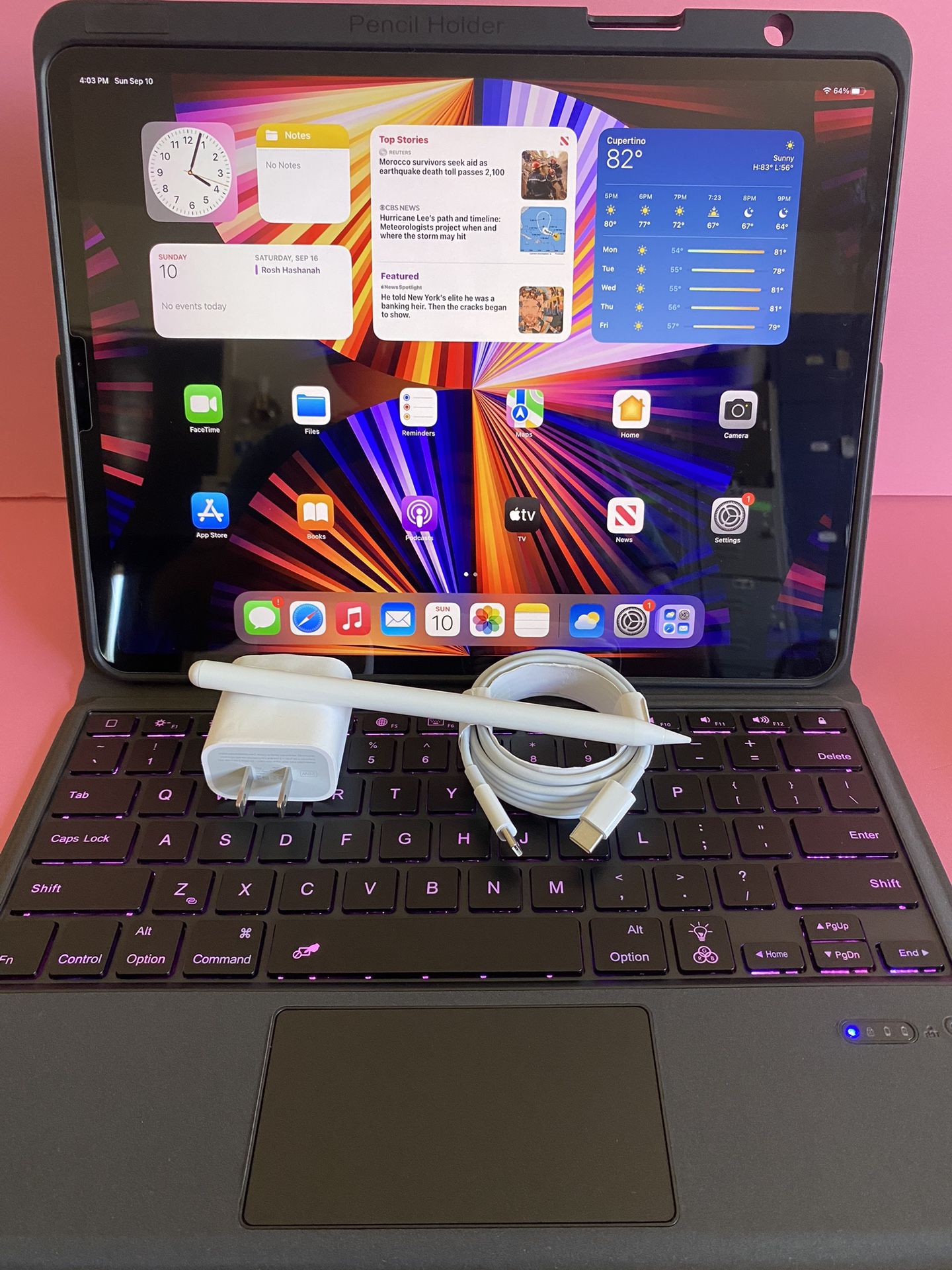 256GB Apple IPad Pro 12.9” 5th Generation (2021 Model / M1 chip / Liquid Retina XDR display) with keyboard pen & Accessories (1TB $999)