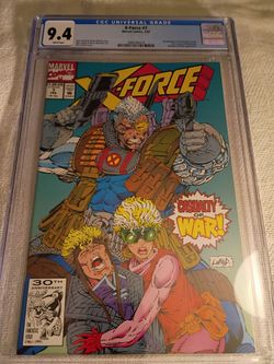CGC 9.4 X-Force #7 (1992) Rob Liefeld Cover - White Pages!