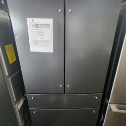 36 in. 23.2 cu. ft Counter-Depth 4 Door French-Door Refrigerator in Matte Black W/Dual-Dispense AutoFill Pitcher