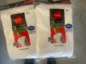 Hanes Plain White T-Shirts - 3XLT  - New In Original Packaging