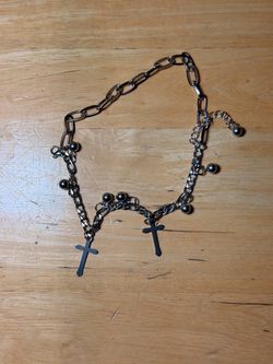 Silver Chain Necklace with Cross