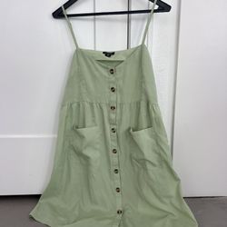 Green Maternity Strap Dress 