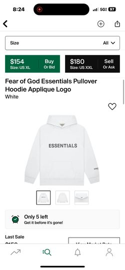 White Essentials Hoodie SZ small