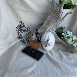 Royal Worcester Palissy Lidded Trinket & Metal Peacock