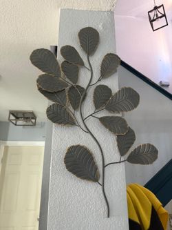 Metal Leaf Branch Wall Art Decor