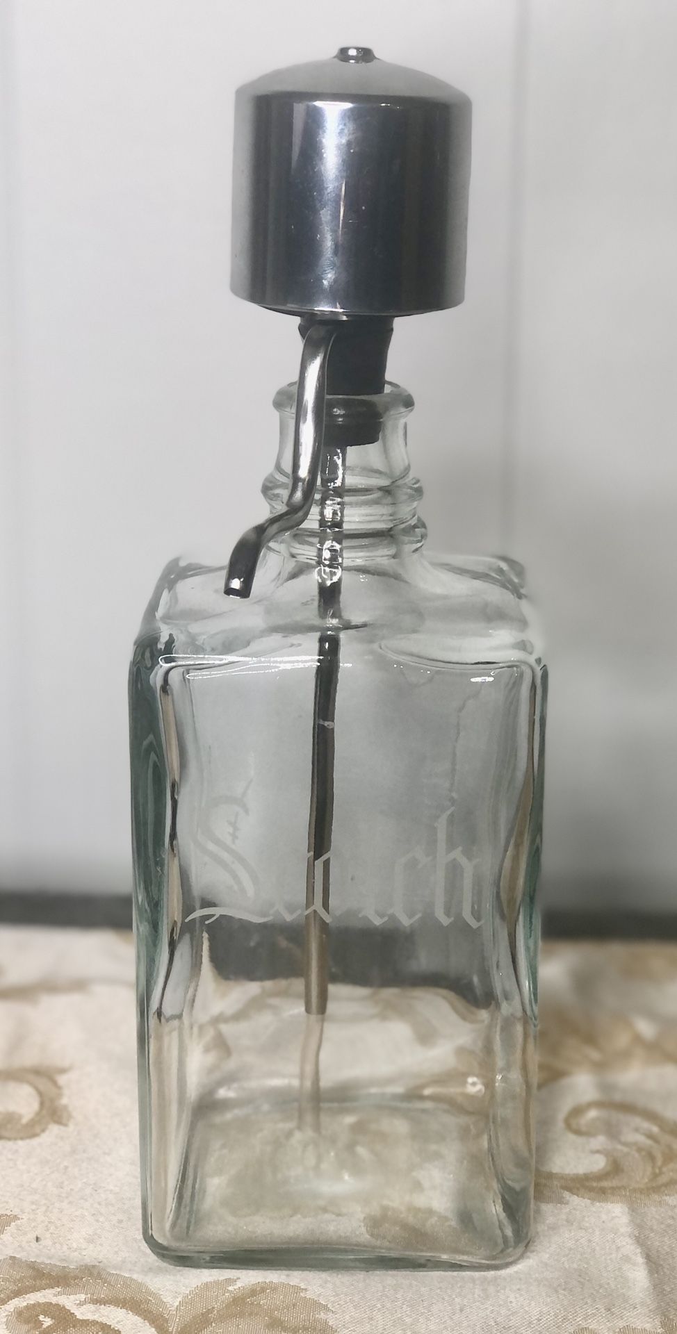 Vintage Glass Scotch Liquor Pump Decanter