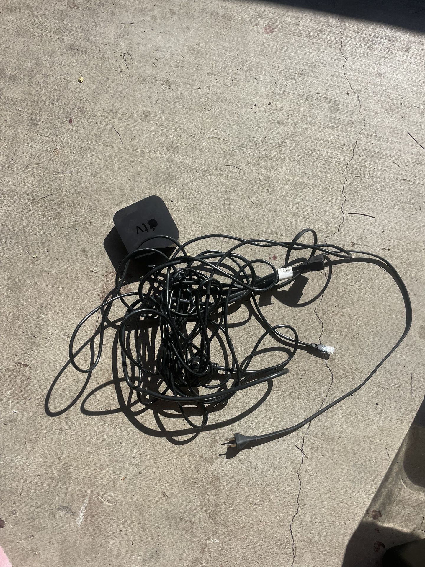 apple tv cord and box