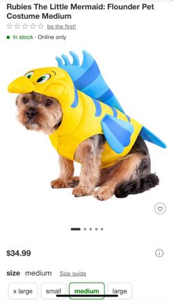 Rubies The Little Mermaid: Flounder Pet Costume Medium