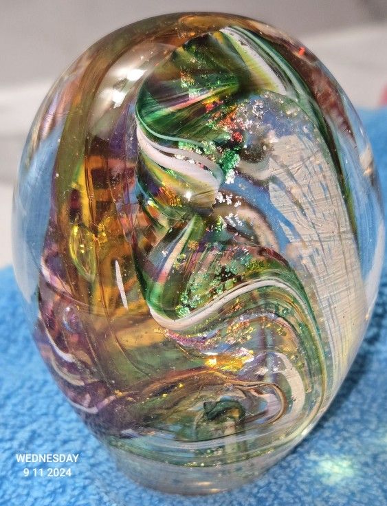 *RARE* Collen Ott Hand blown glass paperweight