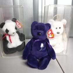 Vintage Beanie Baby Bundle; Princess, Fortune And Halo