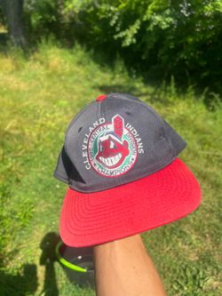 Vintage 1995 Cleveland Indians Central Division Champions Starter Snapback - Chief Wahoo