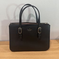 Kate Spade New York Black Leather Tote – Structured Work/Everyday Bag