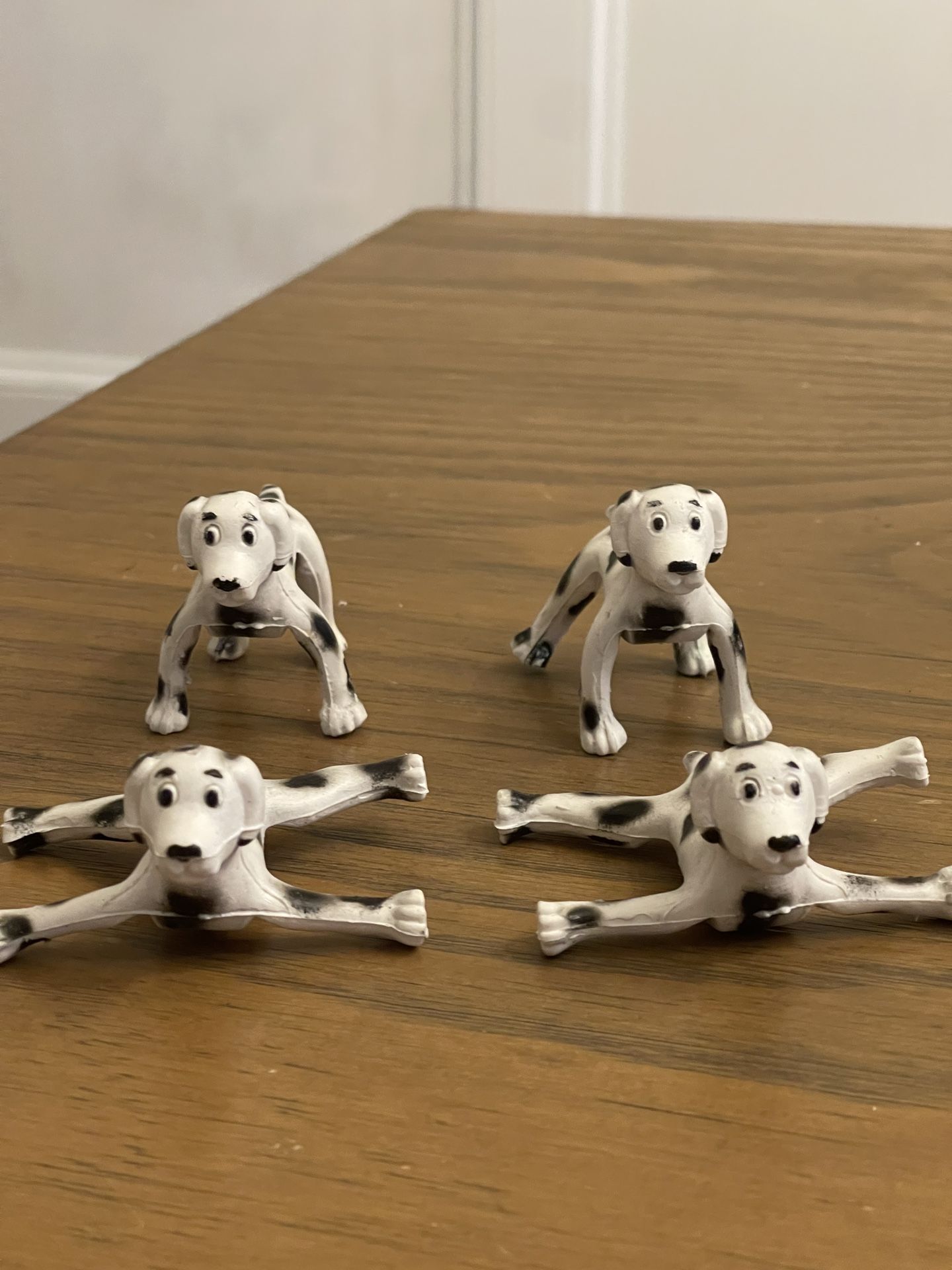 O.T.C Dalmatian Dog & Puppy Lot of 4 Animal PVC /plastic Figure Toys 2 3/4"