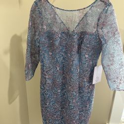 Embroidered Lined Lace Dress Size 8