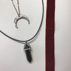 Dark moon choker and necklaces
