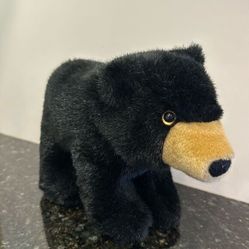 Dakin Black Bear Plush Collectable Soft Toy Animal 1990 Vintage Cute . Size 11” 