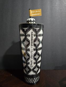 STARBUCKS Shade Akanbi Berber Diamond plastic cold cup 24oz W topper