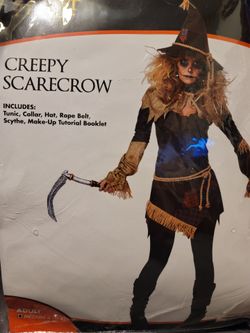 Woman's creepy Scarecrow, Halloween costume size, medium.