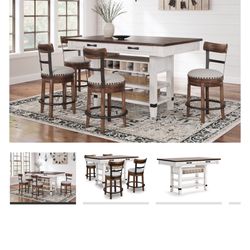 Ashley’s Counter Height Dining Table and 4 Barstools