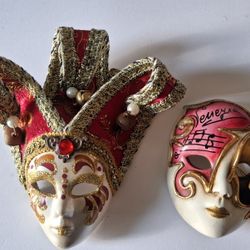 Venetian Decorative Clay Mask, Made In Italy