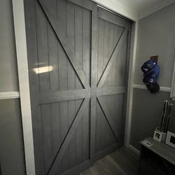 Weathered Grey Barn Doors For Closets