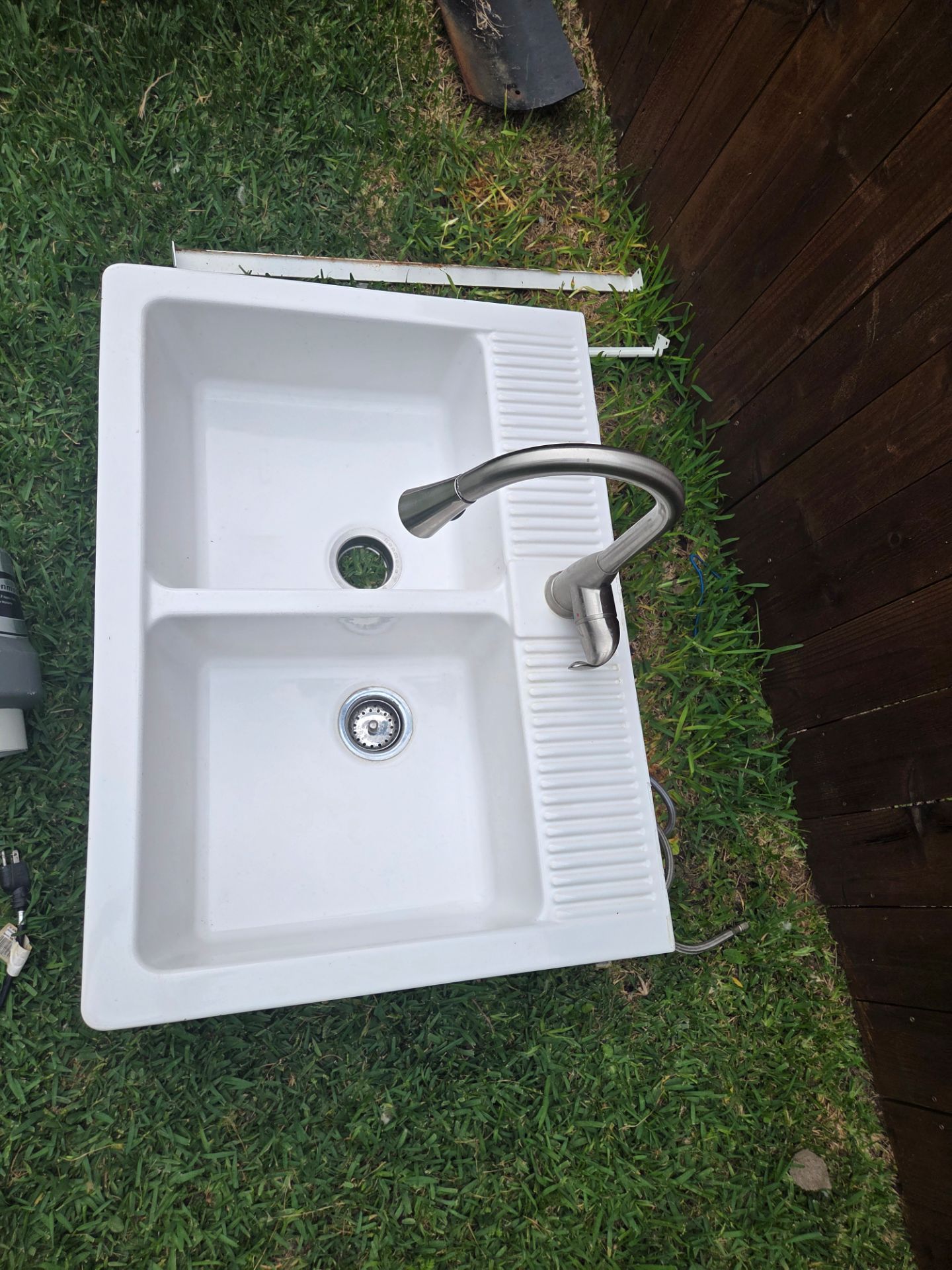 lKEA fireclay double sink