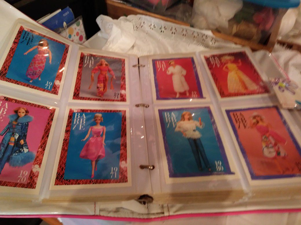 Barbie album with 350 trading cards