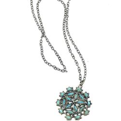 Costume Needlepoint Turquoise Necklace
