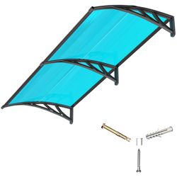 New GGNEBAI 40x80 Polycarbonate Door Entrance Awning Canopy - UVRainSnow Protect Blue