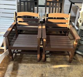 SERWALL Patio Dining Chair Set of 2,All Weather HDPE Dining Chair, Coffee