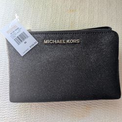 Michael Kors Jet Set Large Leather Wristlet Wallet   