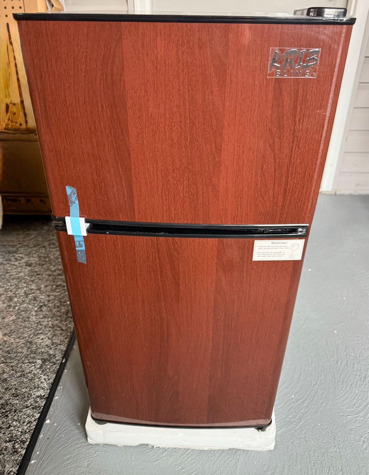 KRIB BLING 3.5 Cu.Ft Apartment Refrigerator W/ Freezer,Vintage- Wood Design- NEW IN BOX