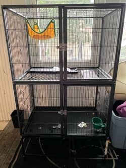 Two tier ferret cage