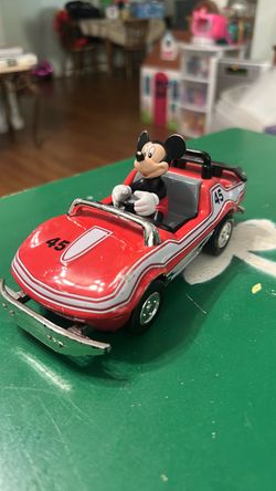 Vintage mickey mouse pull back car