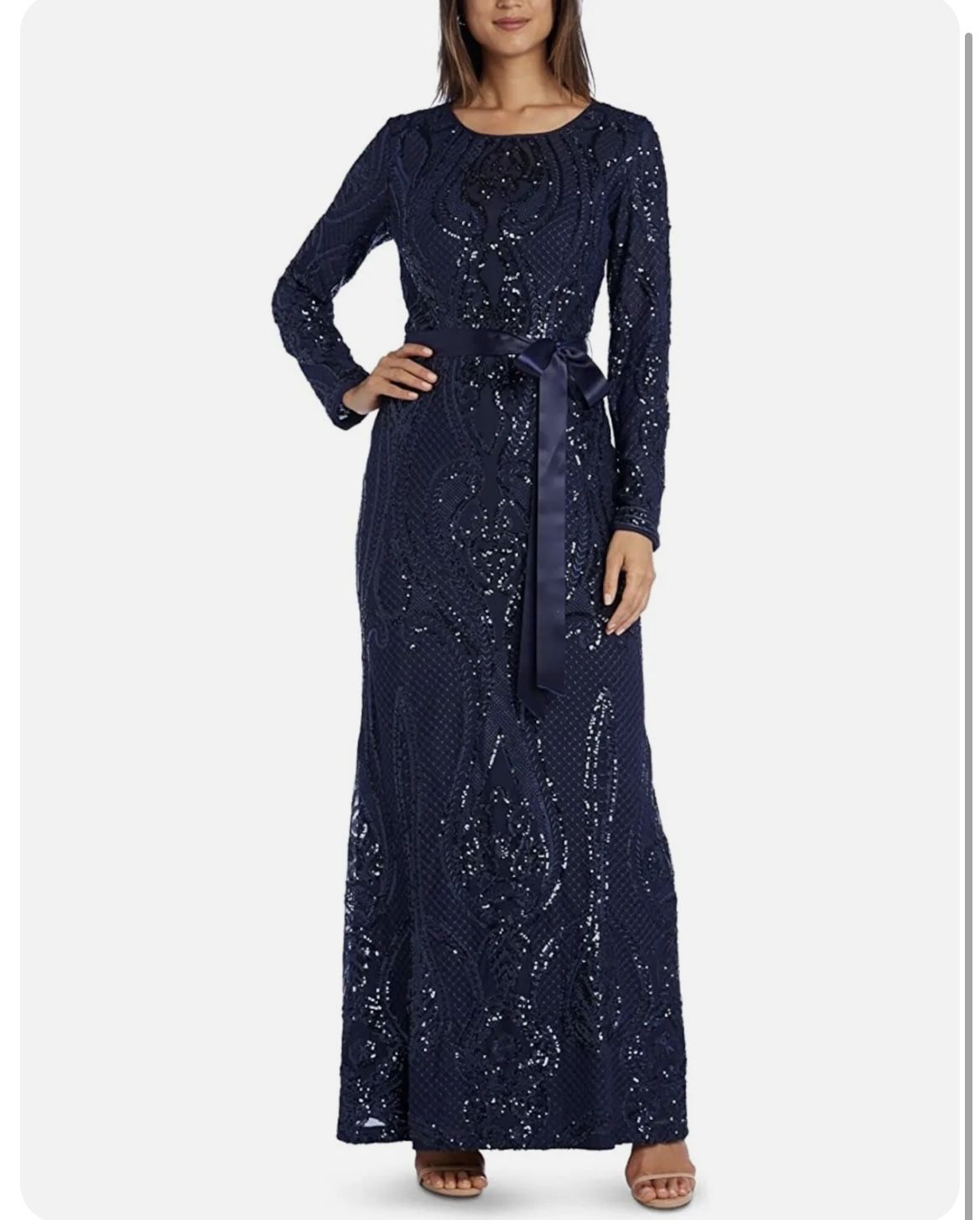R&M RICHARDS Womens Navy Zippered Dress