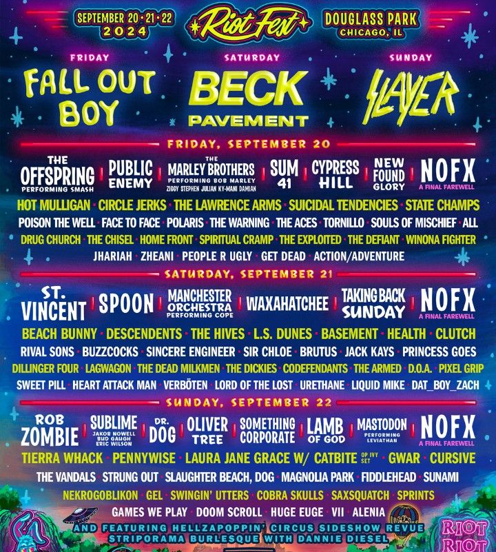 Riot Fest 3-day Tickets Two Available