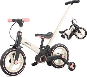 ONLY $65: 6 in 1 Toddler Bike with Push Handle for Kids 18-60 Months, 12" Foldable Balance Bike