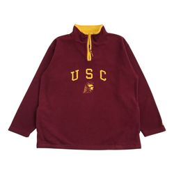 VINTAGE USC TROJANS FLEECE JACKET 2XL XXL SWEATER SWEATSHIRT PULLOVER RUSSELL