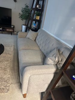Grey linen sofa—-  $160