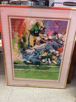 Vintage football silkscreen framed large
