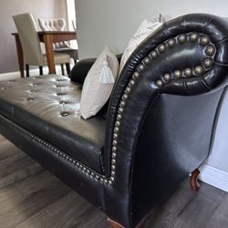 Studded Chaise Lounge Chair