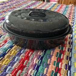 Vintage Granite Covered Roaster