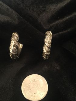 Vintage Clip On Hoop Earrings