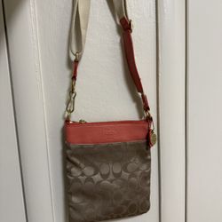 Coach Pink/Beige Crossbody Bag