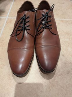 Brown Leather Cap-Toe Oxford Dress Shoes