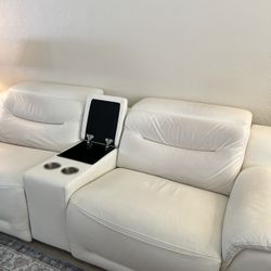 Leather Dual Power Reclining Loveseat